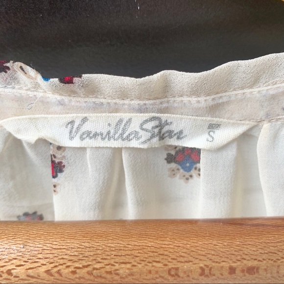 Vanilla Star Semi-Sheer Boho Long Sleeve Blouse Size Small - Picture 9 of 9